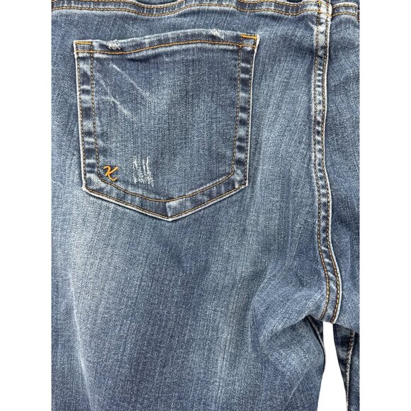 Kut From The Kloth Blue Denim Skinny Jeans Size 14 Distressed Pockets - Picture 4 of 7